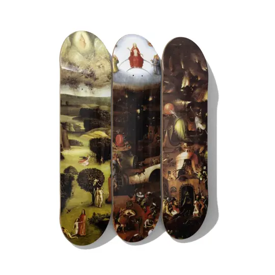 Bosch Last Judgment Skateboard Art – Triptych