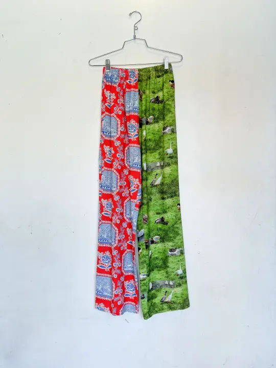 #1, #3: XS Scrap Split Print Lazy Pants - French Sex / Ducks