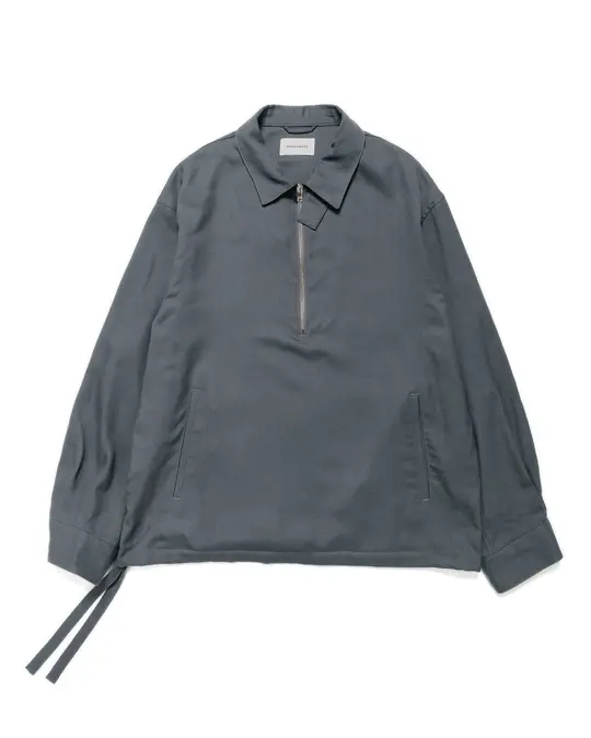 MARKAWARE Half Zip Service Jacket 2/80 Organic Wool Viyella Forest Grey