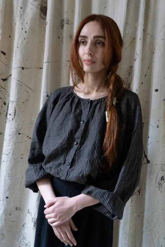 Sycamore Linen Shirt- Black Stripe
