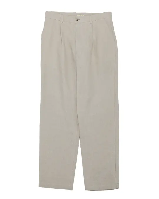 De Bonne Facture One Pleat Trousers Belgian Linen Undyed Flax