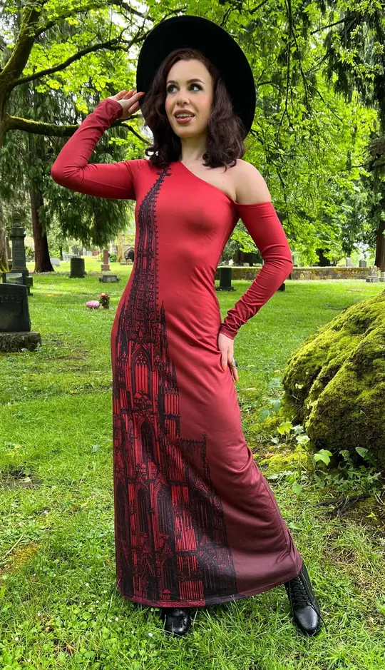 Elspeth - Comfy Cathedral Maxi Dress – Goth Dress
