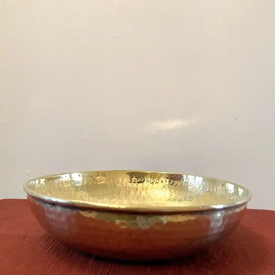 Unlacquered Brass Pedestal Bowl