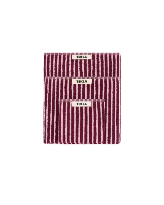Tekla Terry Washcloth Red & Rose