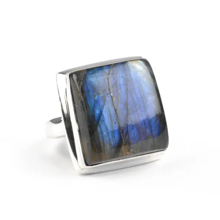 Large Square Labradorite Ring