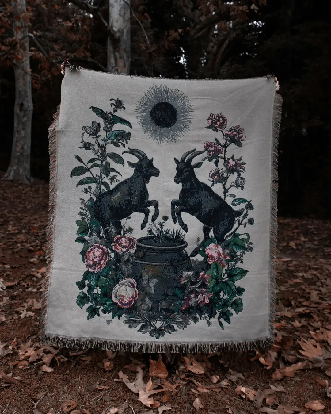 'Goatspell' Woven Tapestry Blanket