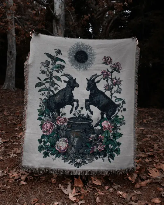 'Goatspell' Woven Tapestry Blanket