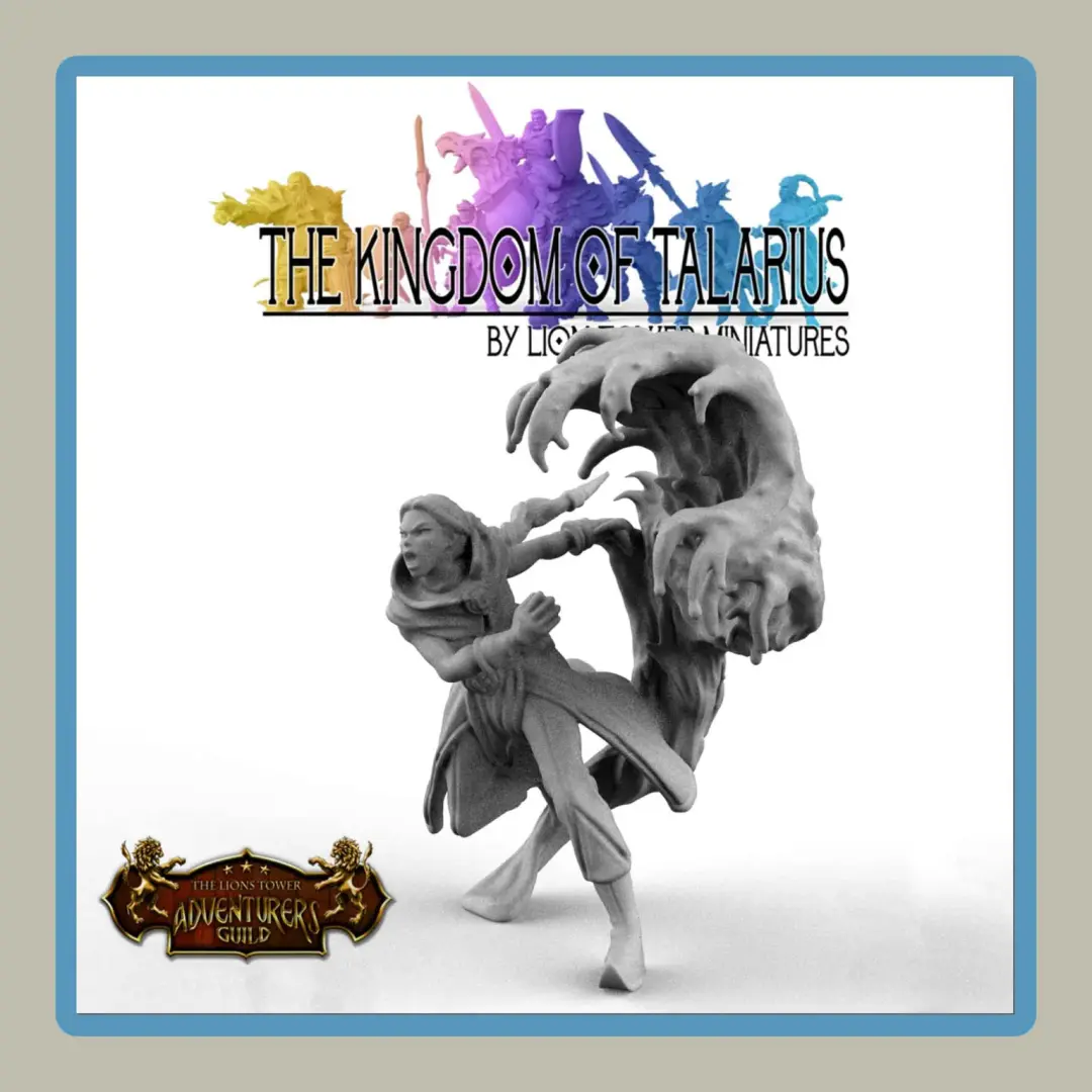 Render of Female War Mage miniature of the Kingdom of Talarius