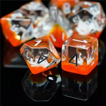 Golden Swan Lake Dice Set. TTRPG 7 Piece Dice