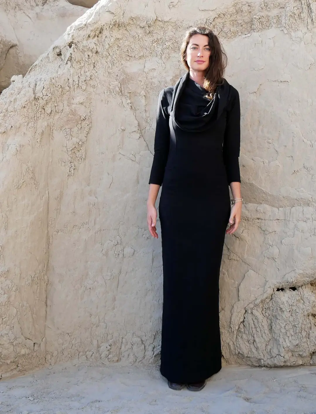 Super Cowl Perfect Pockets PENCIL Long Dress