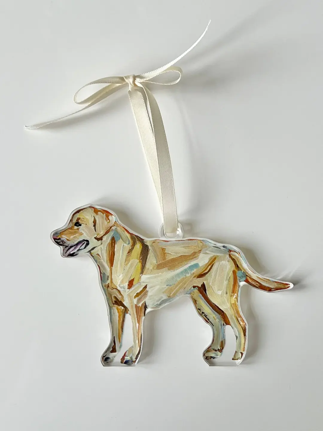 Yellow Labrador Acrylic Christmas Dog Ornament