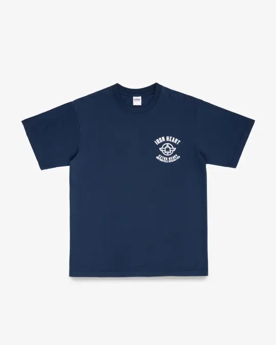 7.5oz Printed Loopwheel Crew Neck T-Shirt - Navy Blue