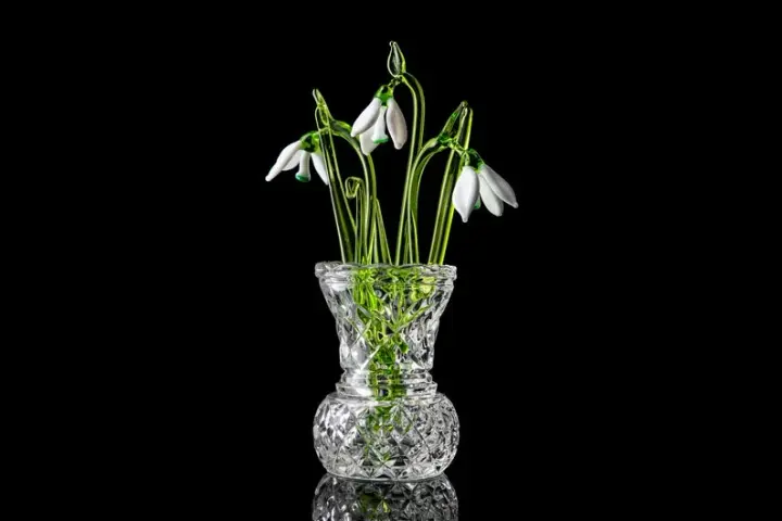White Snowdrops In Vase | Handcrafted Murano Glass Bouquet