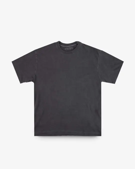 UTILITEES - 5.5oz Loopwheel Crew Neck T-Shirt - Charcoal