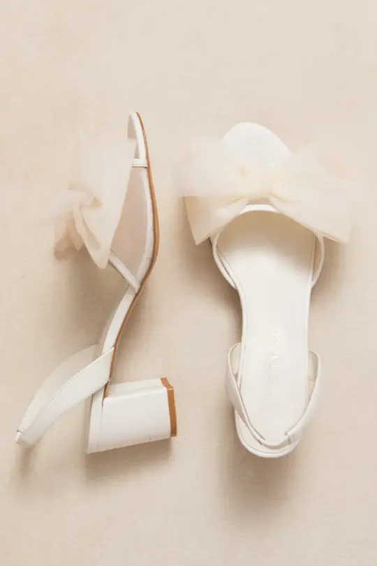 Ivy Bow Heel in White