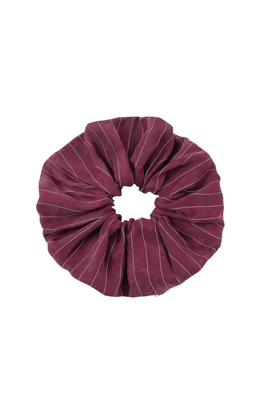 Maroon Stripe Scrunchie