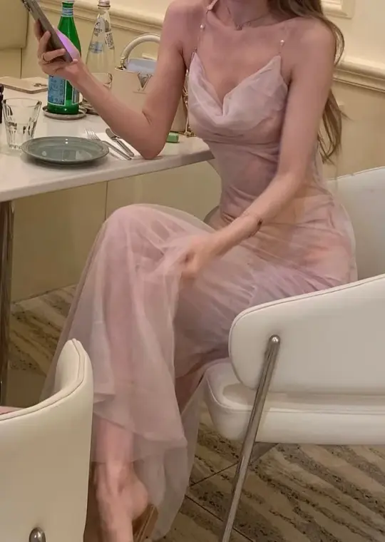Girlish Tulle Prom Gown Blush Pink Women's Corset Maxi Birthday Dress — Fall Outfit 2026 New RS3070