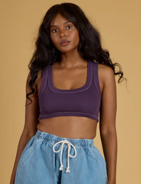 Contrast Stitch Mini Tank - Nebula Purple *FINAL SALE*