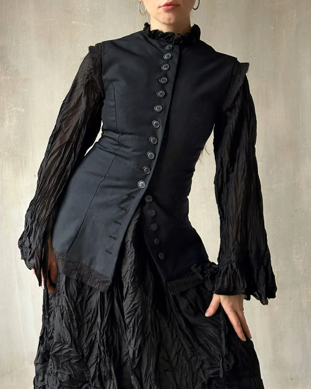 FW'24: Long Button-Front Tails Vest in Wool (In Stock)*