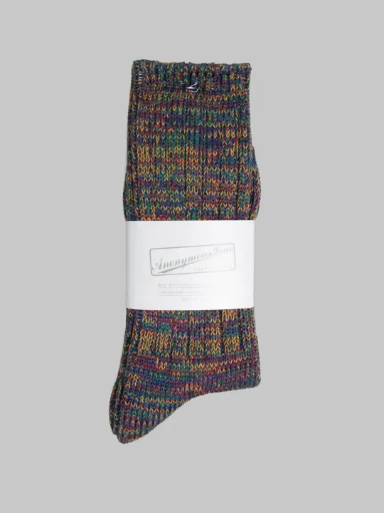 Anonymous Ism 5 Colour Mix Crew Socks Wine