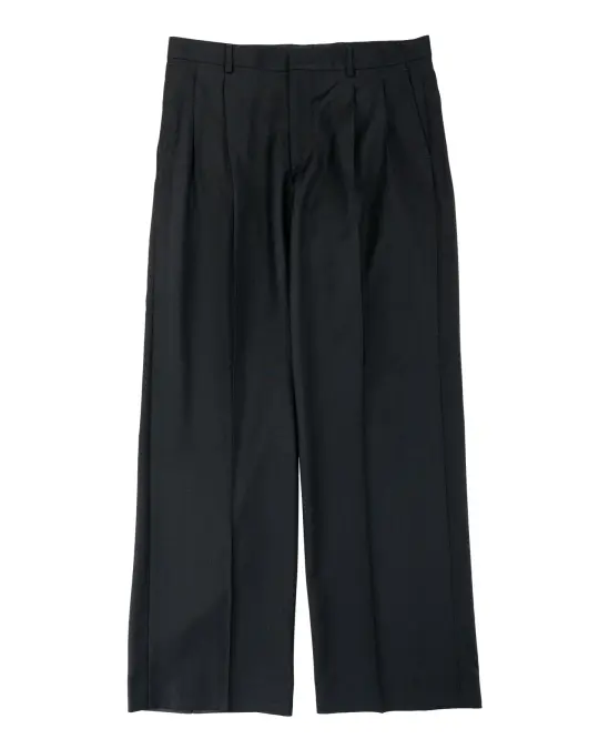 Sunflower Wide Pleated Trouser Tropical Wool 999 Black
