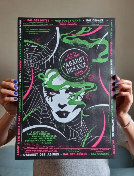 Cabaret Désaxé (gigposter Paris 2025)