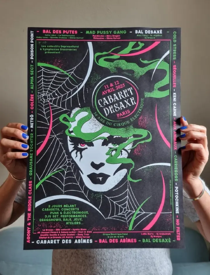 Cabaret Désaxé (gigposter Paris 2025)