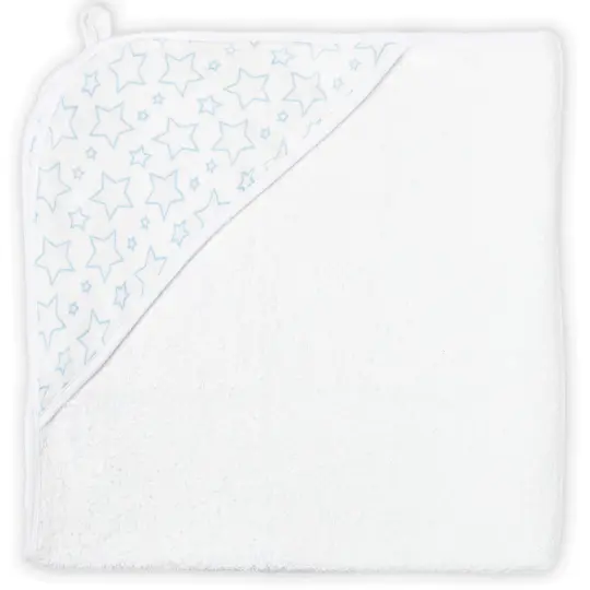 necessities by tendertyme Baby Boys and Girls Star Muslin Lined Hooded Towel, Blue