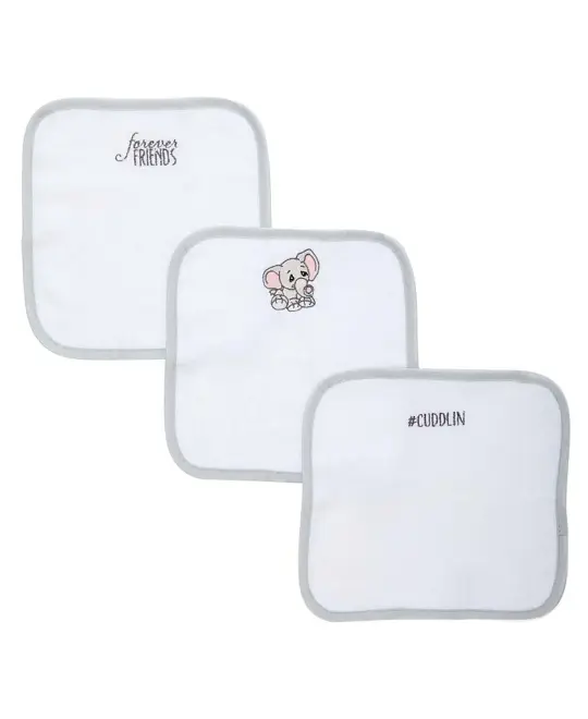 Precious Moments Baby Boys and Baby Girls Precious Moments 3 Piece Baby Washcloths, Elephant