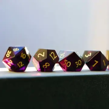 Deep Purple Crystal Dice Set – 7-Piece Semi Precious Gemstone Cut Crystal DnD