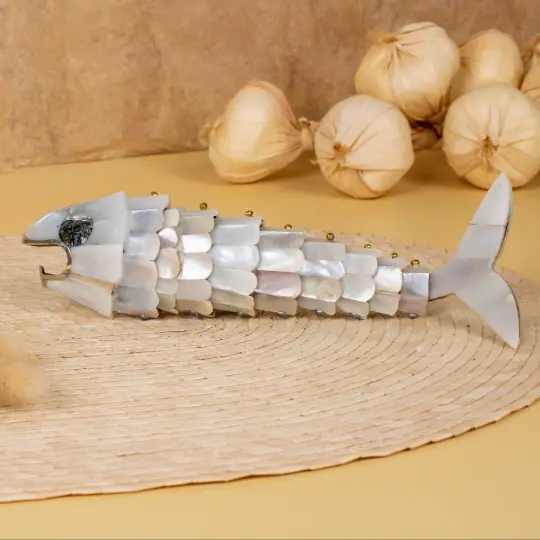 White Abalone Shell Fish Bottle Opener