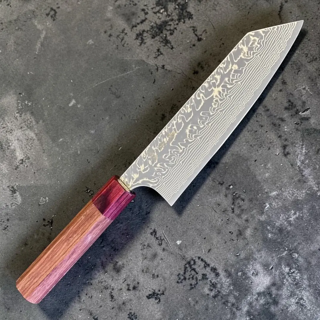 Yoshimi Kato SG2 Damascus Bunka 170mm with Honduran Wood Handle