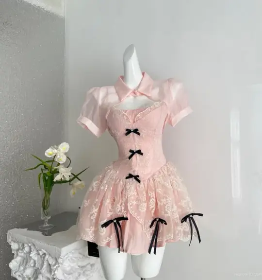 Sweet Pink Homecoming Dress ,A-Line Lapel Sweetheart Corset Mini Princess Dress RS769
