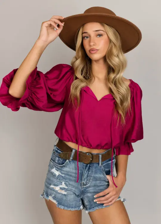 Kerra Top in Berry
