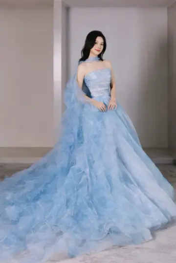 Tulle Puffy Corset Prom Gown ,Dreamy Blue Maxi Quinceanera Dress Ball Gown RS1954