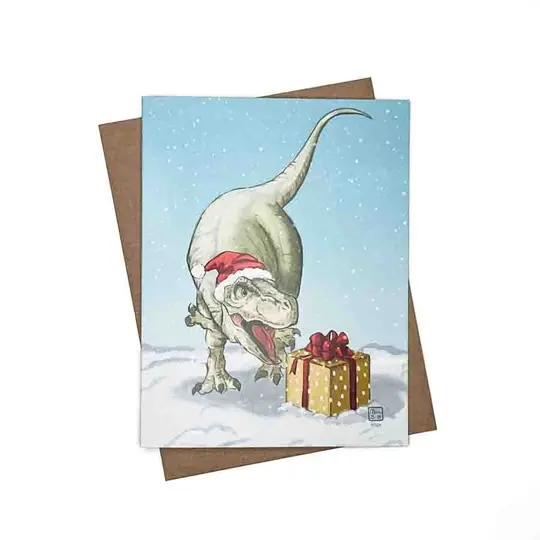 T-rex Christmas Card