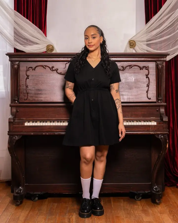 Curtsy | Black Smock Dress