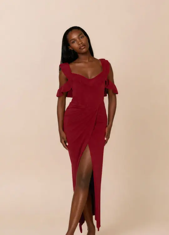 Rissa Dress in Crimson