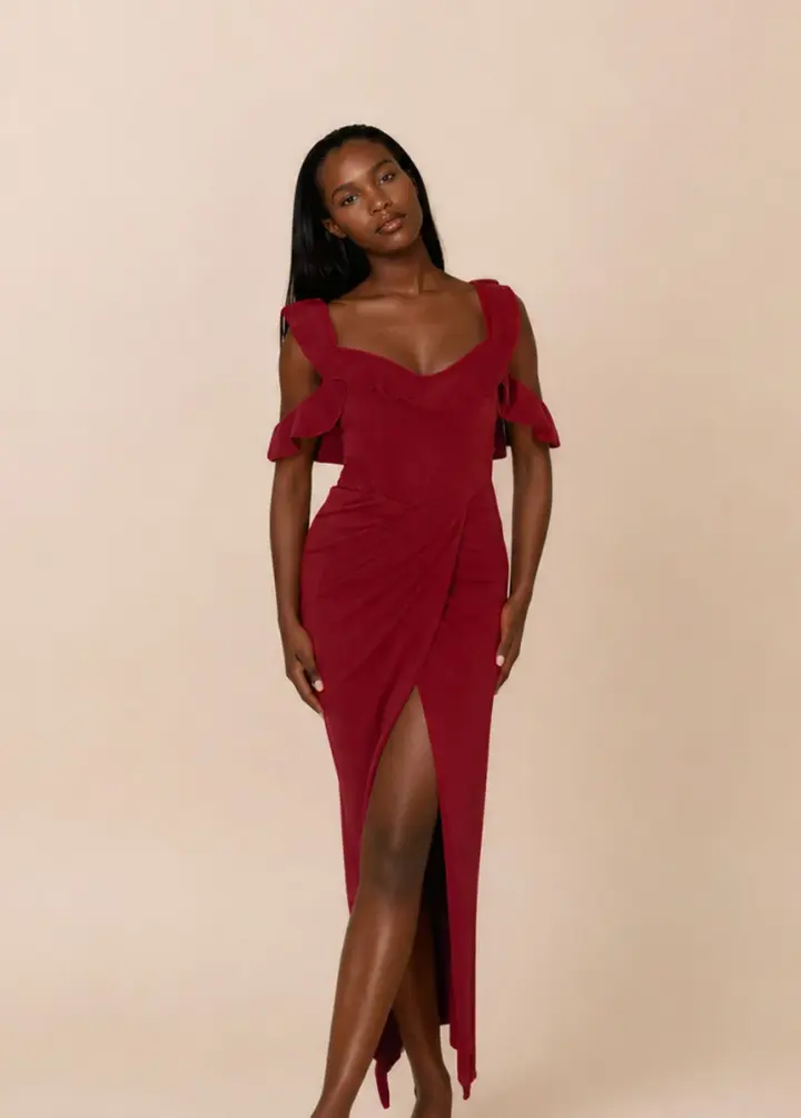 Rissa Dress in Crimson