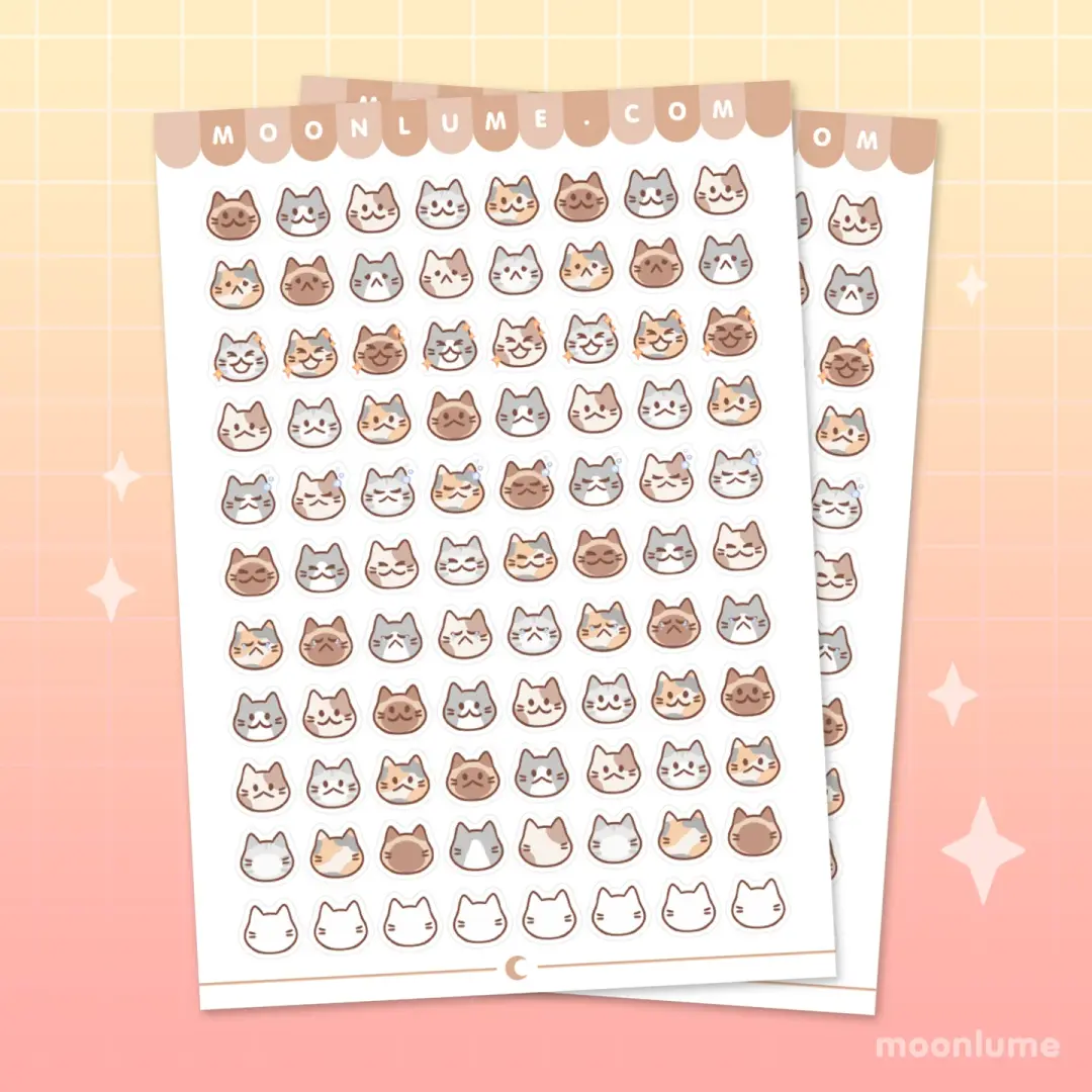 Cat Moods - matte vinyl sticker sheet