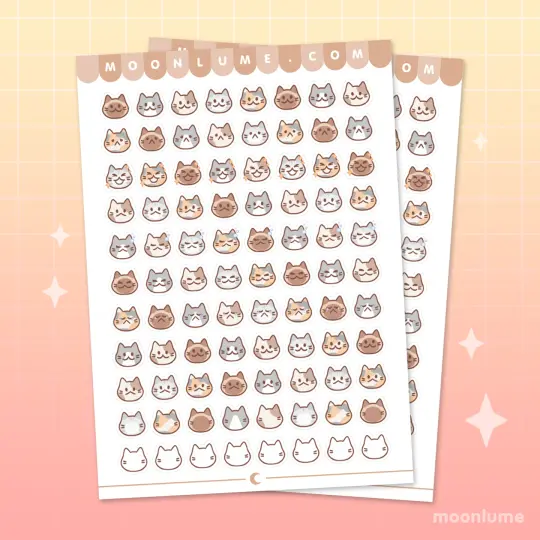 Cat Moods - matte vinyl sticker sheet