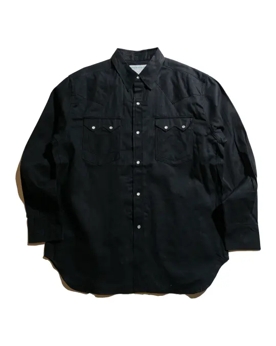 Sassafras Weeds Digger Shirt 6.5oz Herringbone Denim Black