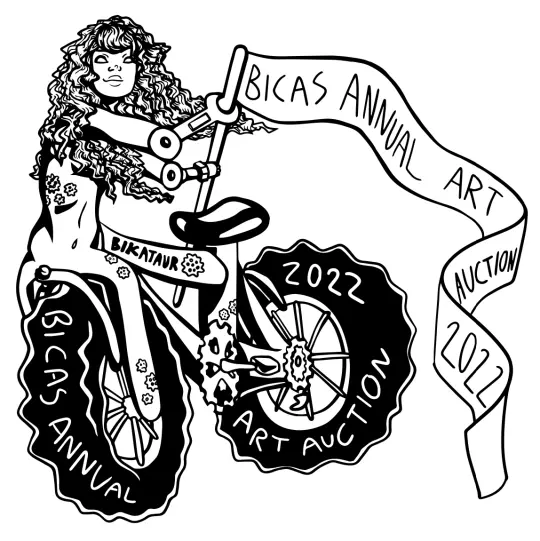 BICAS Annual Art Auction 2022 Bikataur Sticker