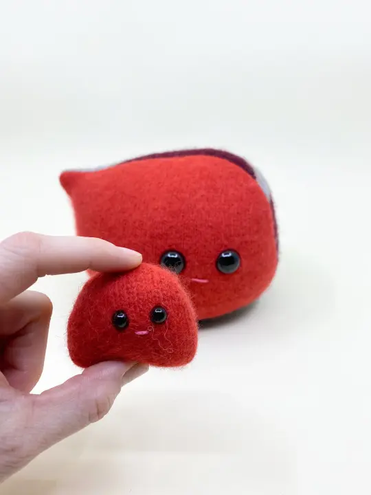 red mama and baby my friend monster™ plush nesting doll