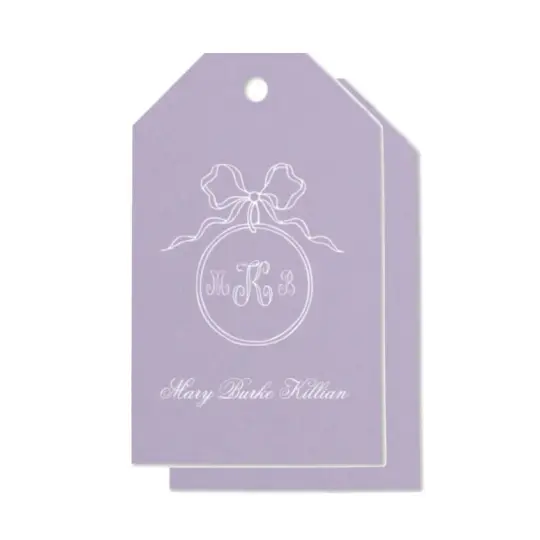 Custom Lilac and White Foil Gift Tag