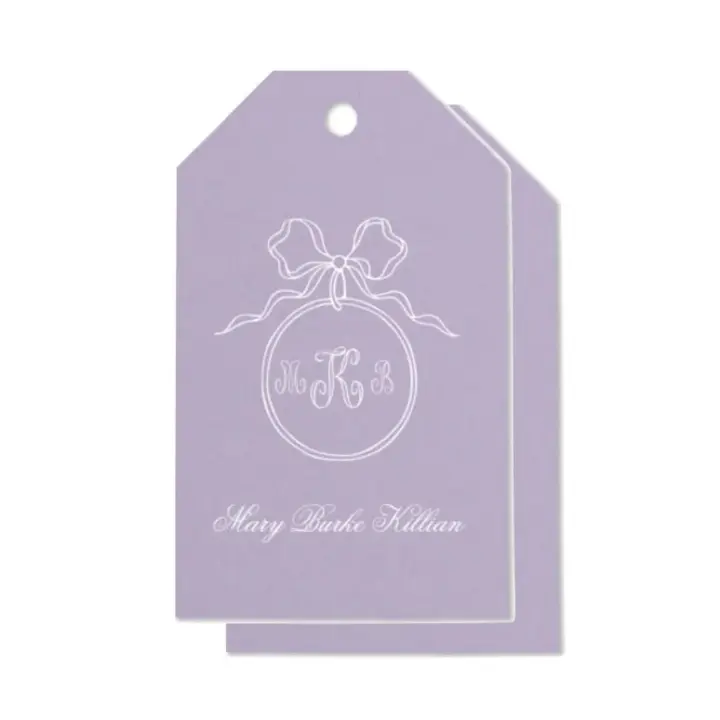 Custom Lilac and White Foil Gift Tag
