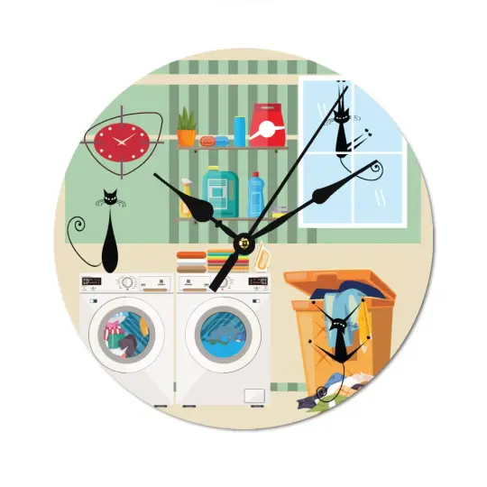 Round Shape Wood Clock
