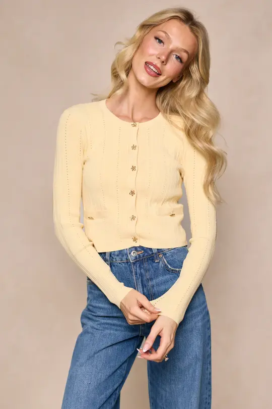 Kali Cardigan in Butter Yellow