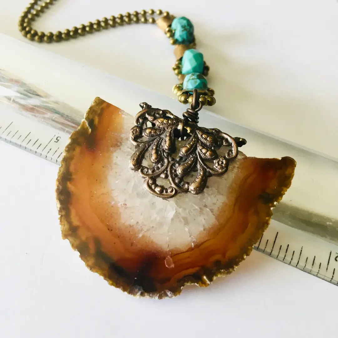 Stunning Turquoise/Geode Necklace