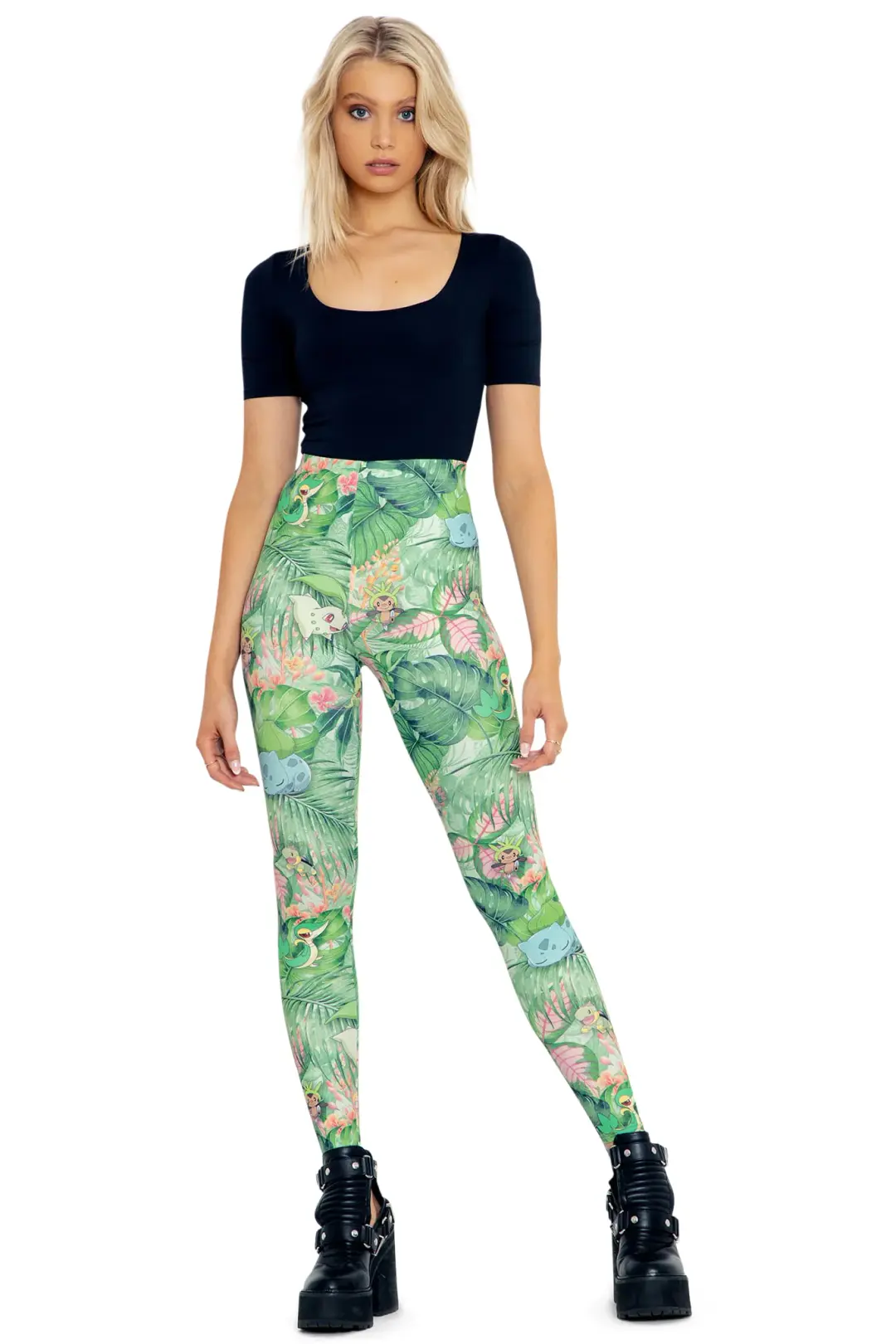 Grass-type Starters High Waisted Matte Finish Leggings